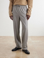 De Bonne Facture - Tapered Virgin Wool Drawstring Trousers - Gray