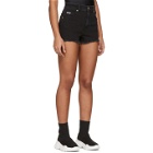 Versace Jeans Couture Black Denim Tropical Patch Shorts