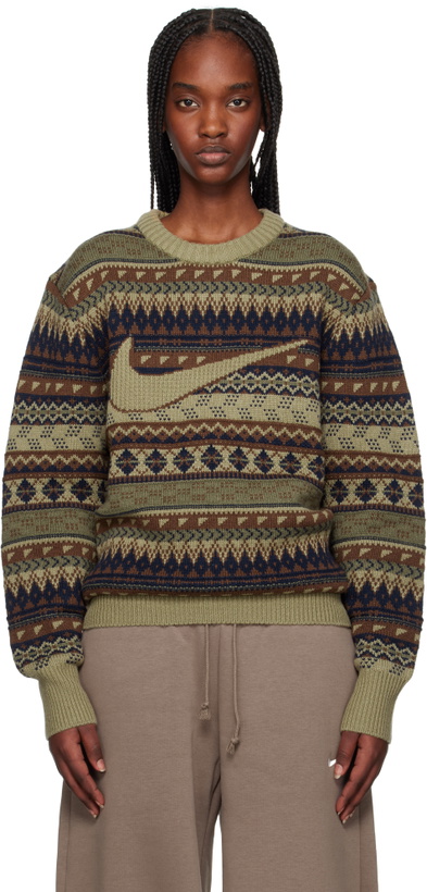 Photo: Nike Green Fair Isle Swoosh Sweater
