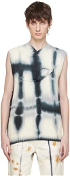 Feng Chen Wang Navy & White Layered Collar Vest