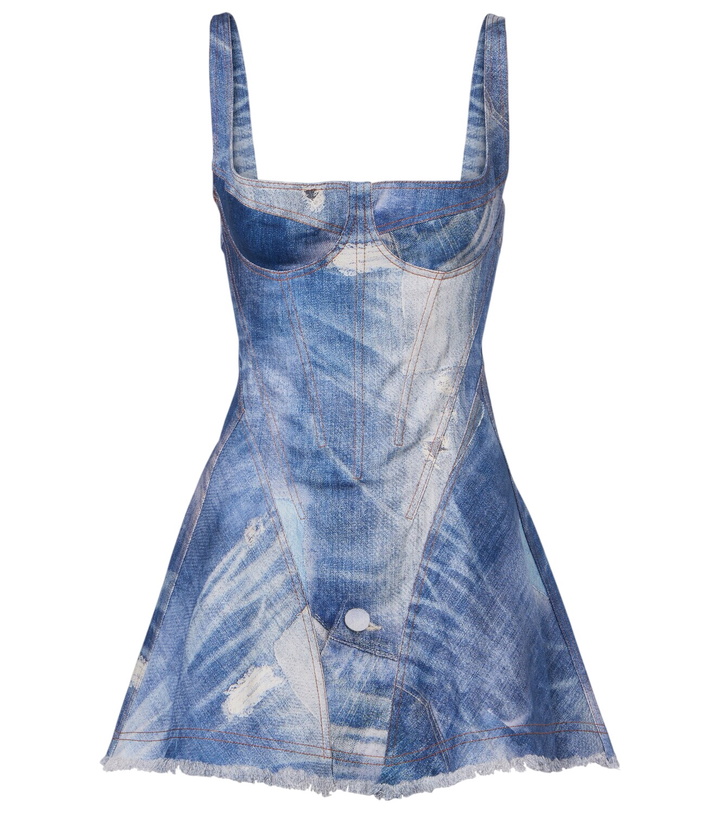 Photo: Roberto Cavalli Faded denim minidress