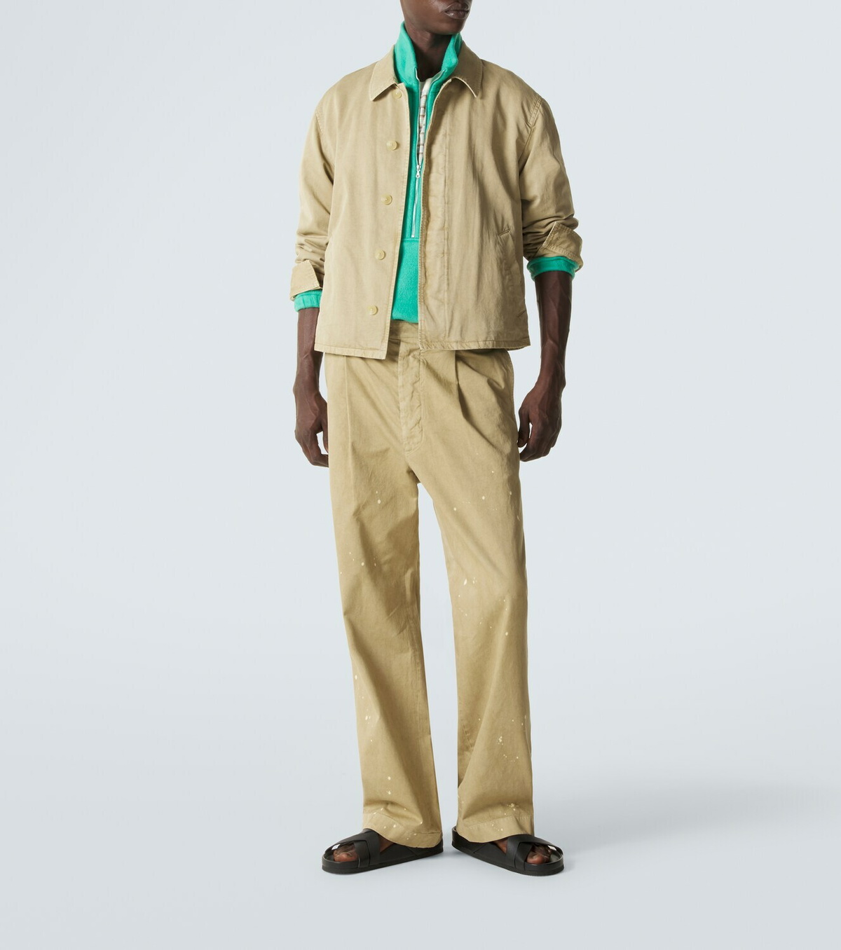 Auralee Distressed cotton chinos