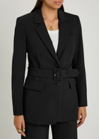 Veronica Beard Ryanne Dickey Belted Stretch-twill Blazer Black