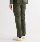 OFFICINE GÉNÉRALE - Paul Slim-Fit Belted Garment-Dyed Cotton and Linen-Blend Suit Trousers - Green