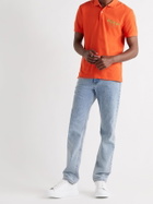 ALEXANDER MCQUEEN - Slim-Fit Logo-Embroidered Cotton-Piqué Polo Shirt - Orange