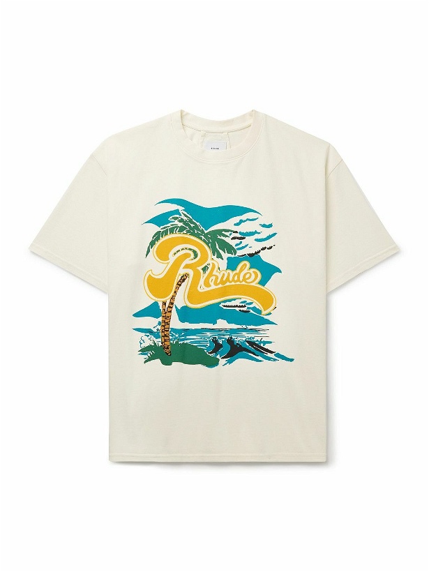 Photo: Rhude - Regatta Logo-Print Cotton-Jersey T-Shirt - Neutrals