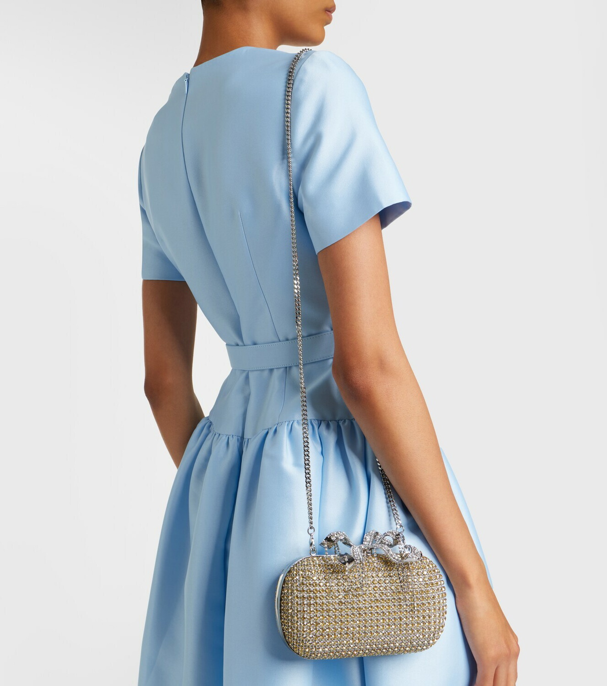 Self-Portrait Crystal-embellished box clutch