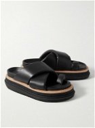 Sacai - Leather Platform Sandals - Black