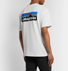 Patagonia - Responsibili-Tee P-6 Logo-Print Recycled Cotton-Blend Jersey T-Shirt - White