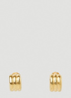 Triple Ridge Mini Hoop Earrings in Gold