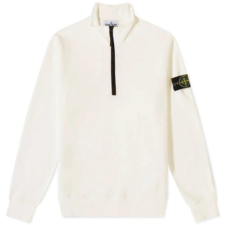 Photo: Stone Island Men's Brushed Cotton Fleece Half Zip Sweat in Light Pink