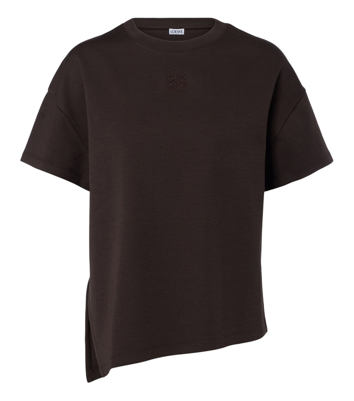 Photo: Loewe Anagram asymmetrical cotton-blend T-shirt