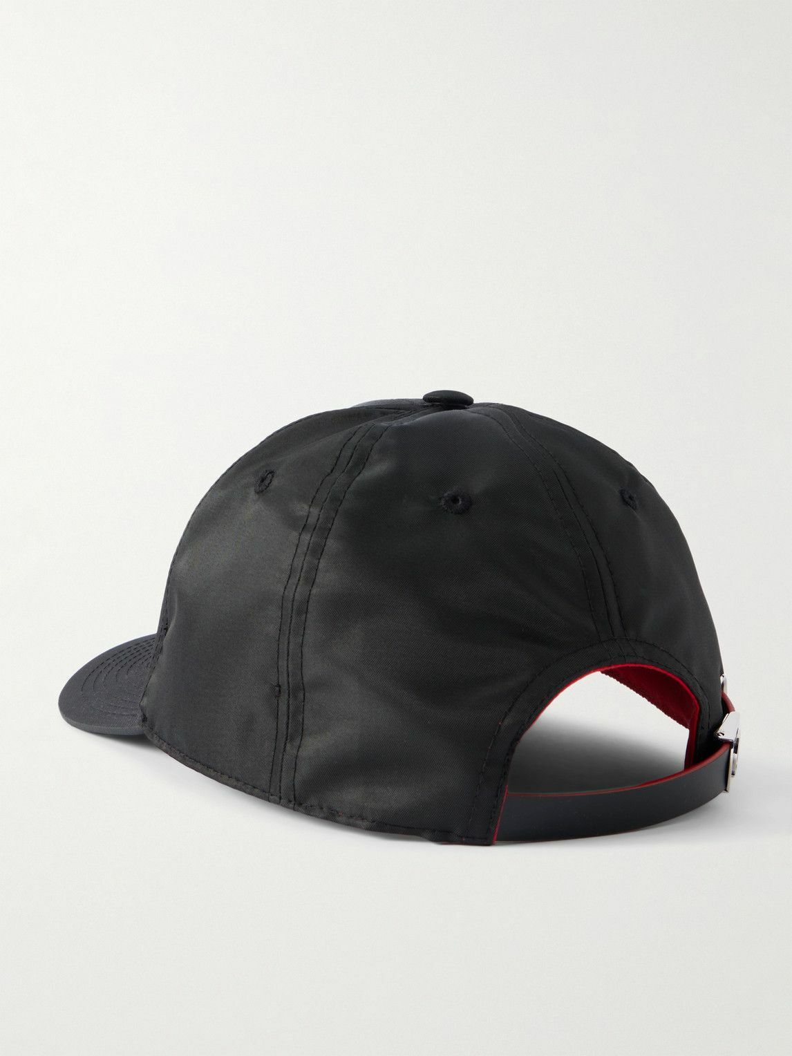 Christian Louboutin - Mooncrest AC Logo-Embroidered Leather-Trimmed Nylon-Twill Baseball Cap - Black