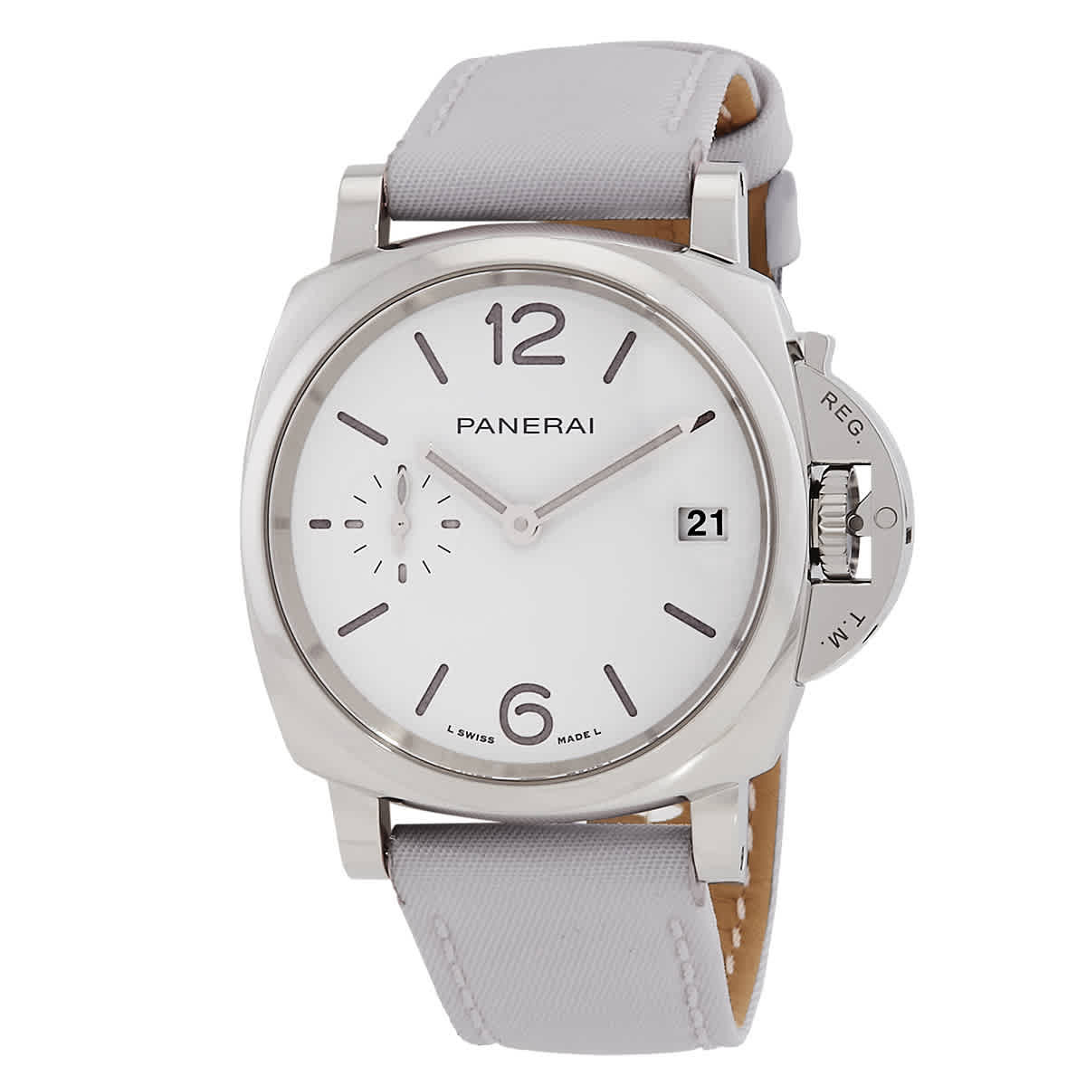 Panerai Luminor Due Prada Re-Nylon Automatic White Dial Watch PAM01426