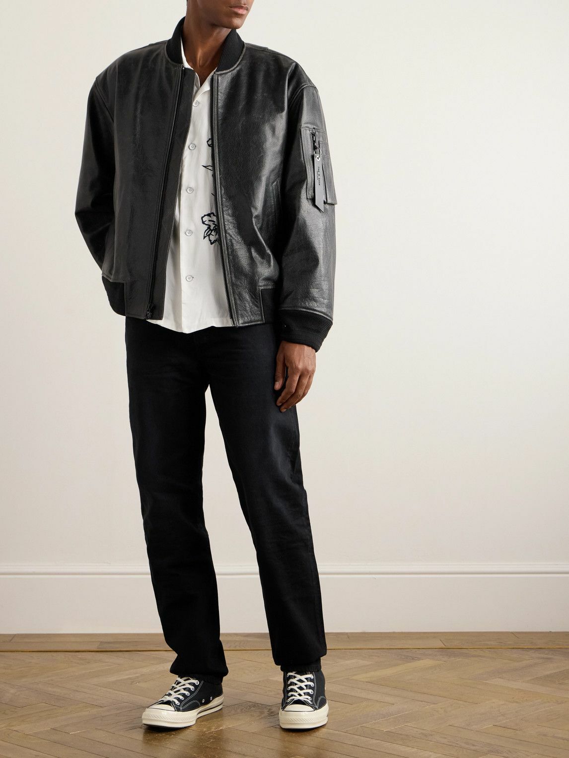 rag & bone ブラック レザージャケット　MA1 rag & bone ブラック レザージャケット MA1 Rag & Bone Mack