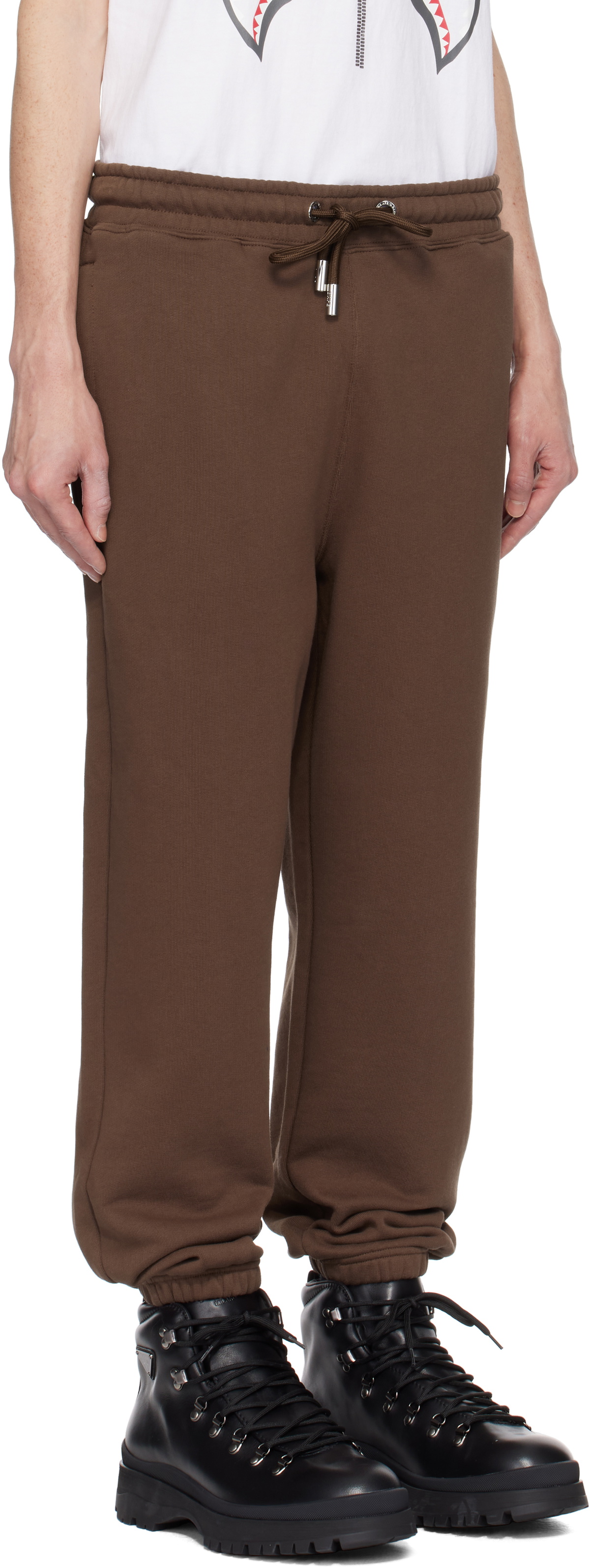 BAPE Brown One Point Relaxed Fit Sweatpants