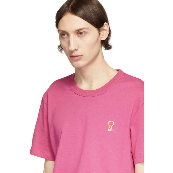 AMI Alexandre Mattiussi ピンク AMI Alexandre Mattiussi Pink Ami De Coeur T-Shirt AMI