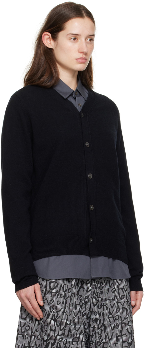 Comme des Garçons Shirt Black Y-Neck Cardigan