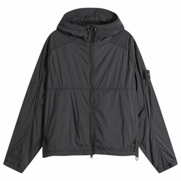 Photo: Stone Island Men's Ultralight Nylon Stretch-TC Hooded Jacket in Black