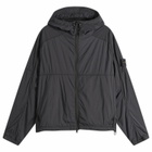 Stone Island Men's Ultralight Nylon Stretch-TC Hooded Jacket in Black