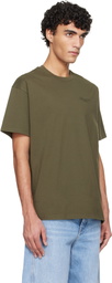 Givenchy Khaki 'GIVENCHY' Stamp Print T-shirt