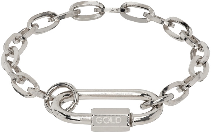 Photo: IN GOLD WE TRUST PARIS Silver Link On Chain Bracelet
