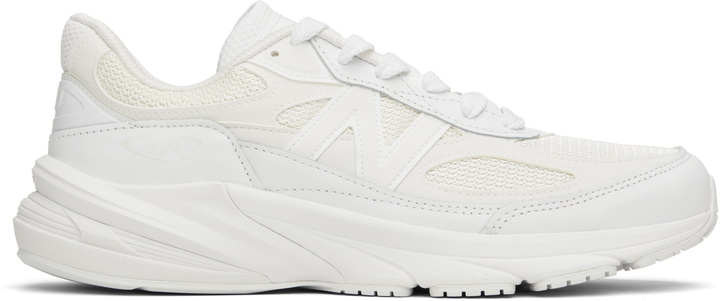 Photo: Comme des Garçons Homme White New Balance Edition Made in USA 990v6 Sneakers