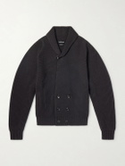 TOM FORD - Double-Breasted Ribbed Cashmere and Wool-Blend Cardigan - Gray