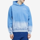 Sporty & Rich Men's Serif Logo Embroidered Hoodie in Dip Dye Blue