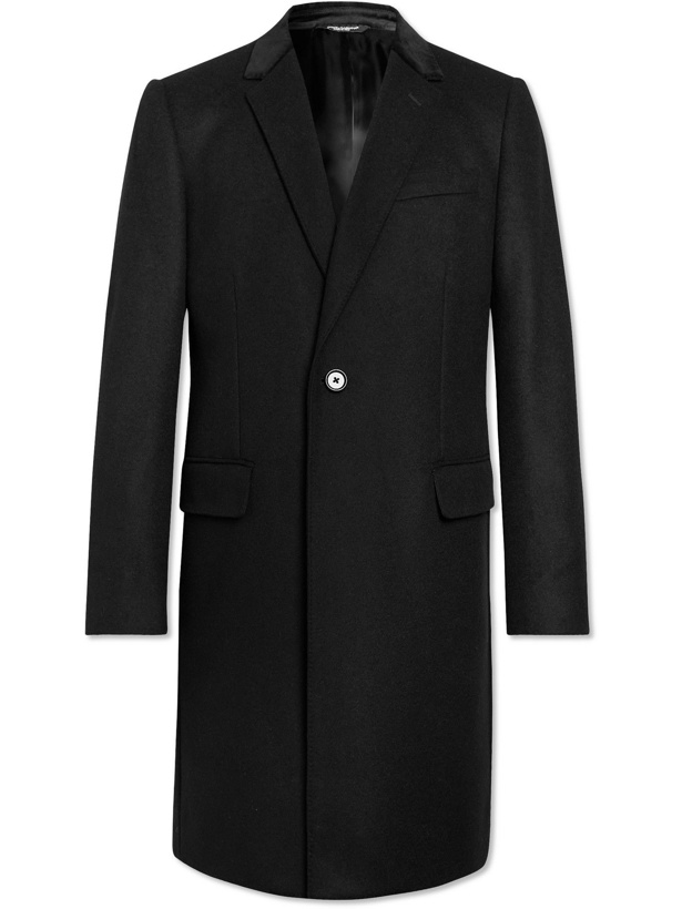 Photo: DOLCE & GABBANA - Slim-Fit Virgin Wool-Blend Overcoat - Black