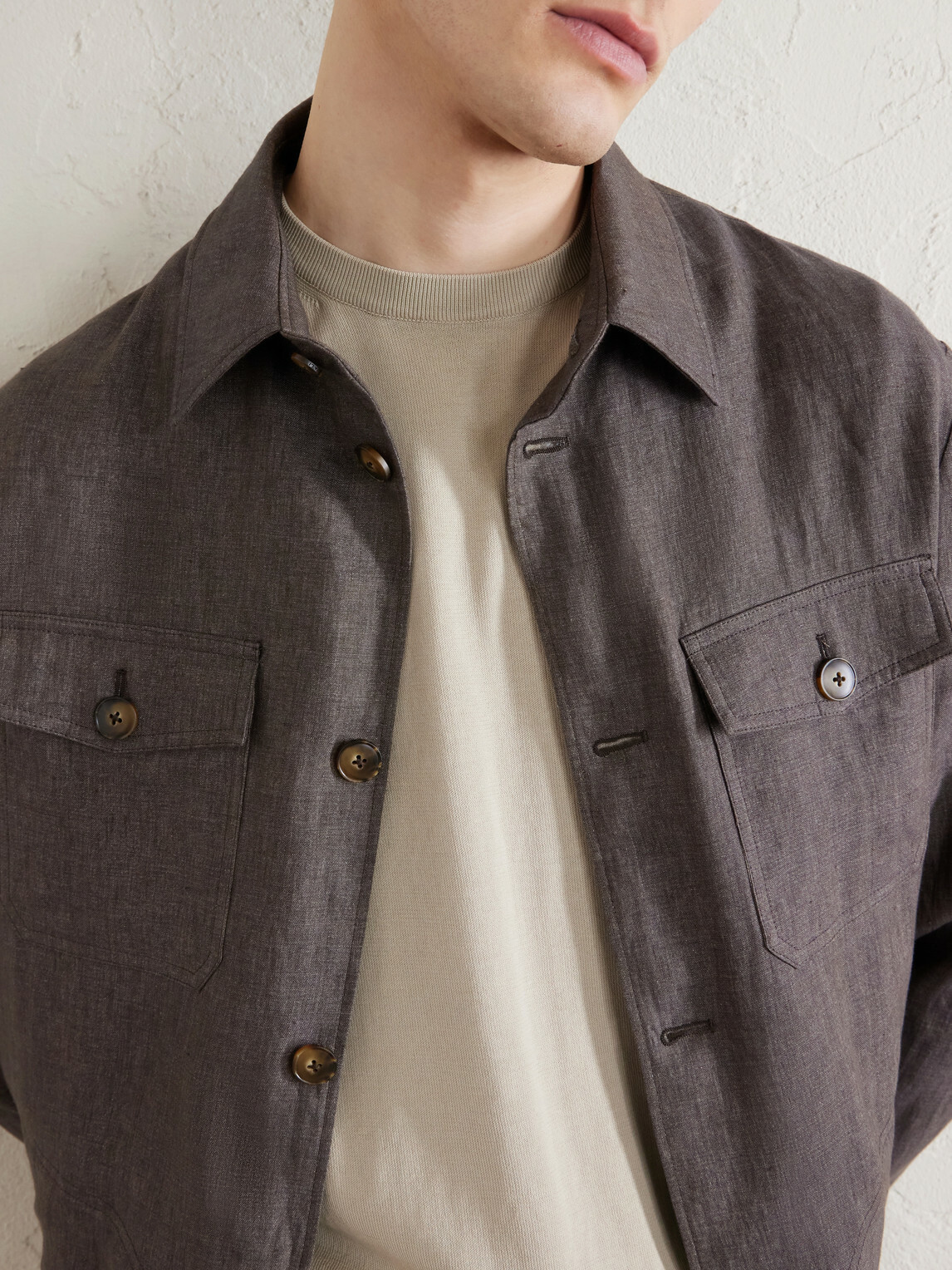 Canali - Knitted Cotton T-Shirt - Neutrals