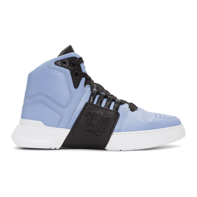 Versace blue 2025 high top sneakers