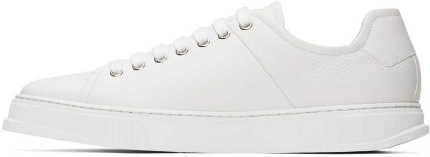スニーカー Ferragamo Low White Leather Trainer Ferragamo White Low Cut Sneakers Salvatore Ferragamo
