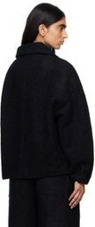 Deiji Studios Black Boiled Wool Coat