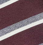 Ermenegildo Zegna - 8cm Striped Silk-Jacquard Tie - Burgundy
