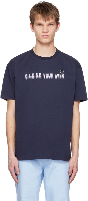 Photo: Raf Simons Navy 'Close Your Eyes' T-Shirt