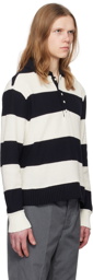 Thom Browne Navy Striped Polo