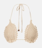 The Attico Crochet cotton bikini top