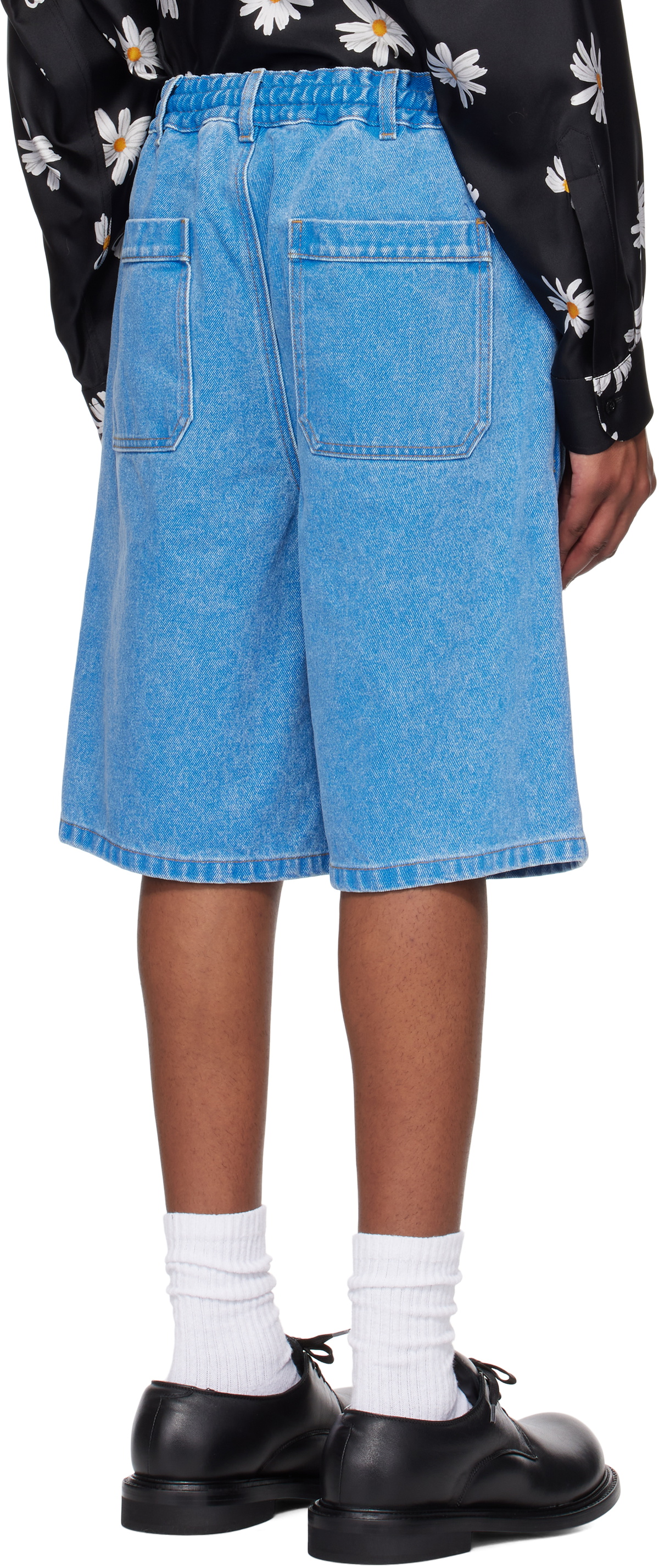 ショートパンツ MARNI Women Shorts Burmudas PAMA0071S1U TC455STB61 BLUE Marni Blue Patch Denim Shorts Marni