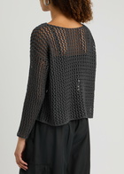 Eileen Fisher Open-knit Cotton Jumper Gunmetal