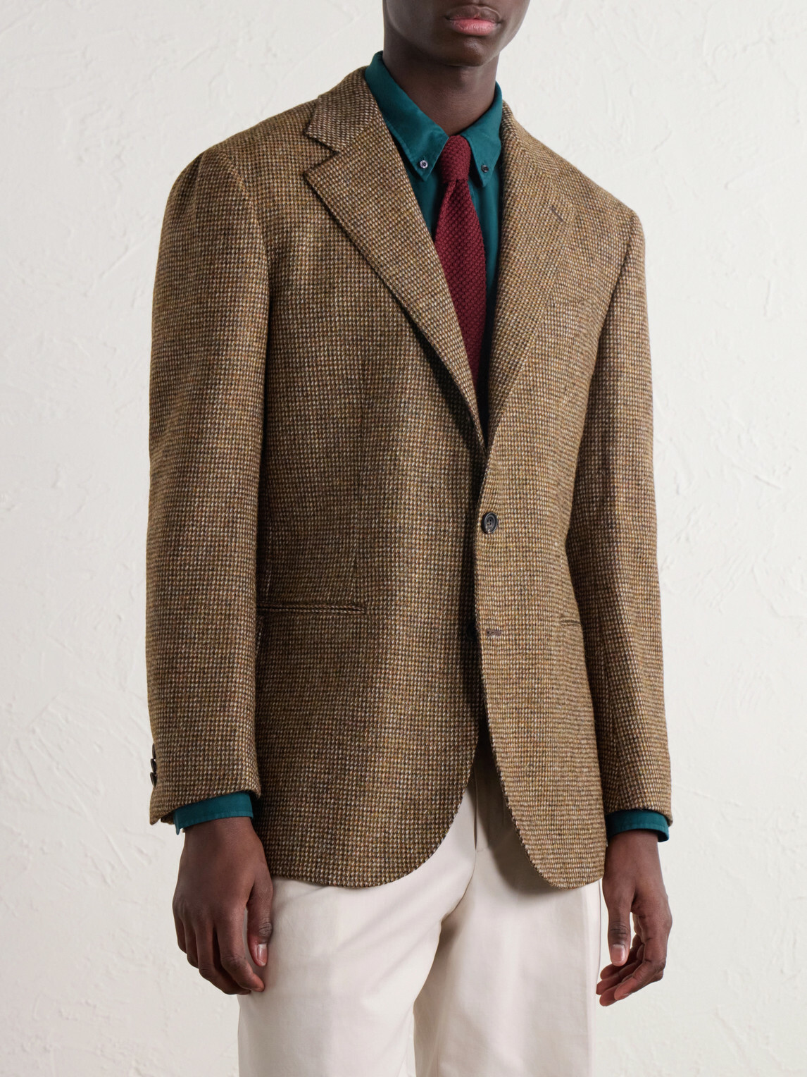J. Mueser - Waverly Herringbone Virgin Wool-Tweed Blazer - Brown