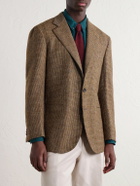 J. Mueser - Waverly Herringbone Virgin Wool-Tweed Blazer - Brown