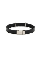 Saint Laurent Logo Leather Bracelet Black