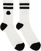 Moncler White & Black Striped Socks