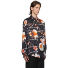 Stolen Girlfriends Club Black and Multicolor Floral Over Shirt
