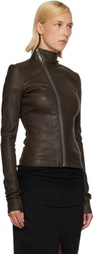 Rick Owens Brown Tower Gary Leather Jacket