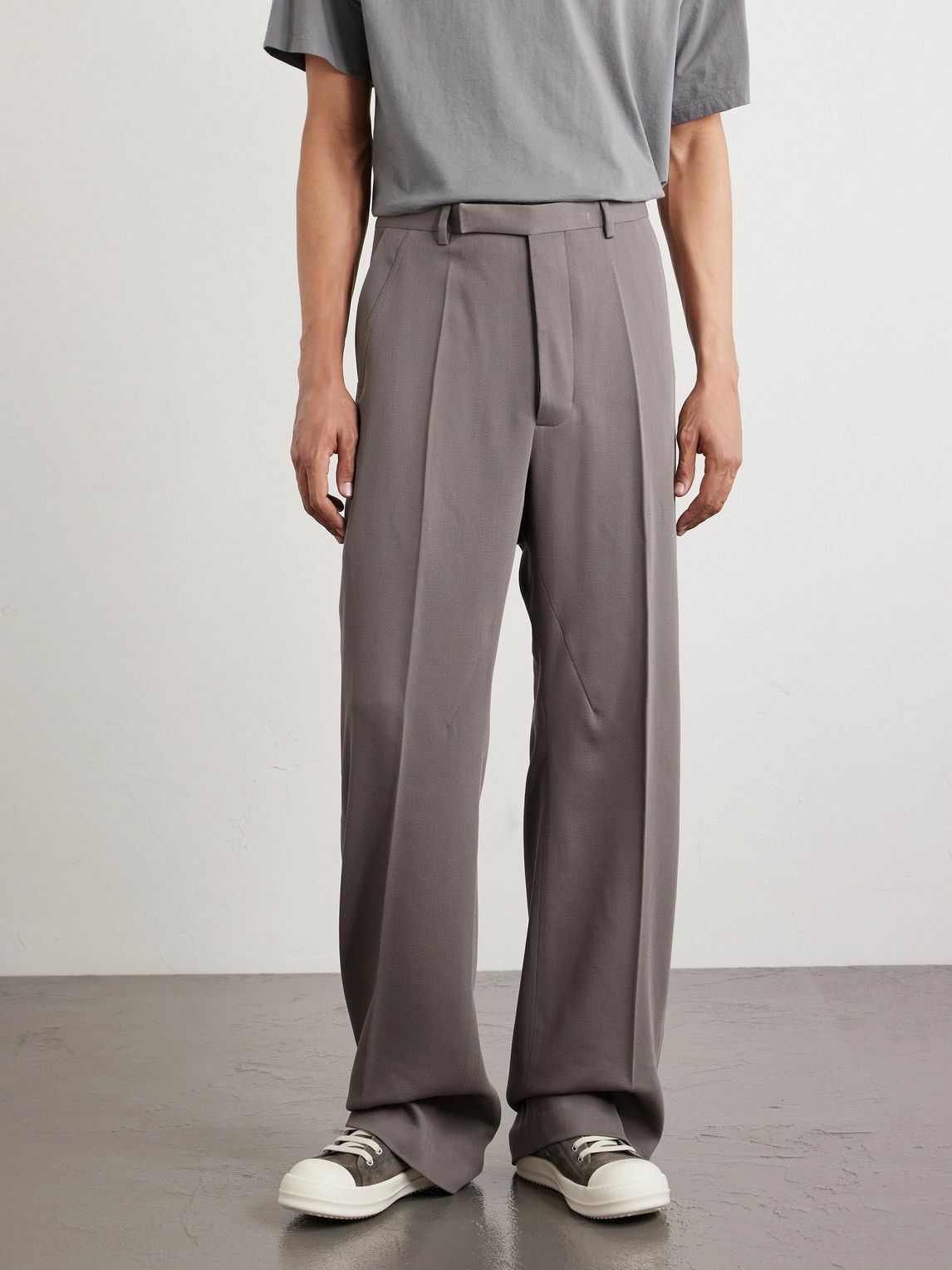 Rick Owens - Straight-Leg Wool Trousers - Gray