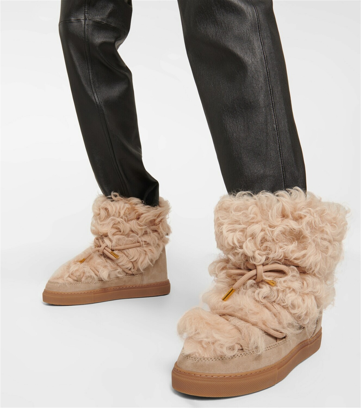 Inuikii Shearling and leather ankle boots