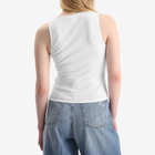Good American Women's Pointelle Henley Tank Top in White