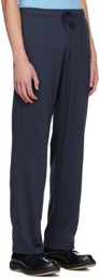 Sunspel Navy Three-Pocket Lounge Pants